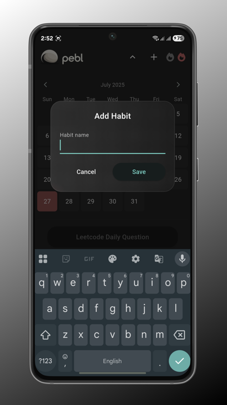Pebl add habit