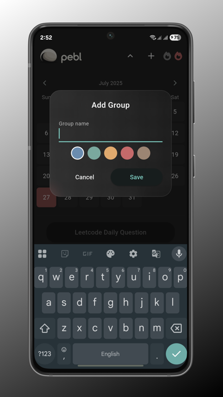 Pebl color groups